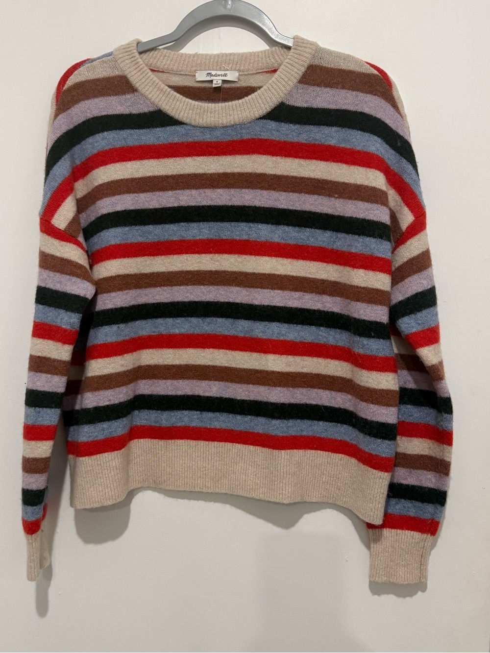 Madewell Multicolor Striped Merino Wool Alpaca Blend Crewneck Sweater Small